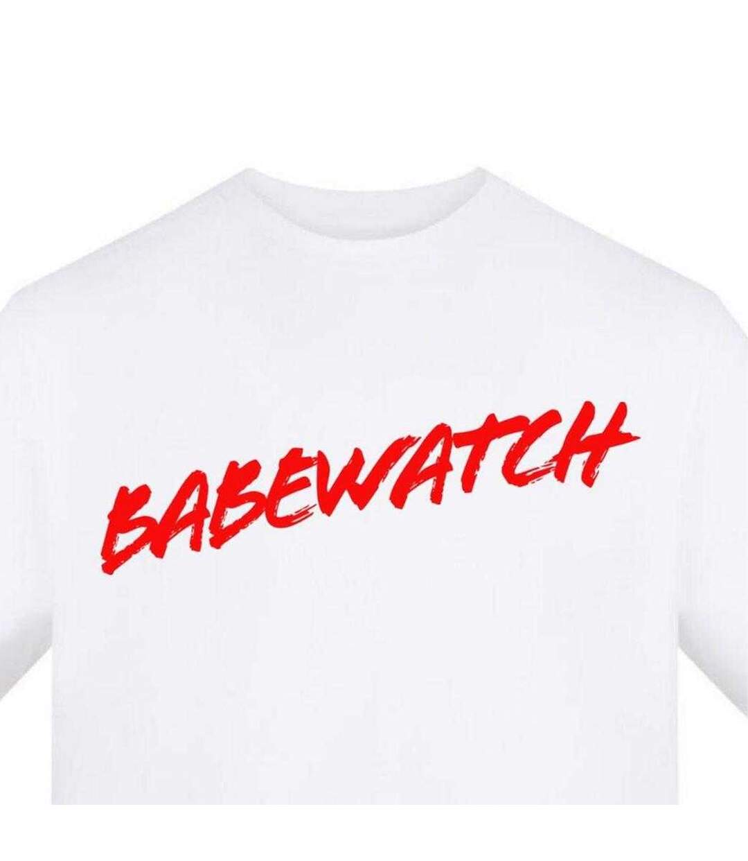 Mens Babewatch T-shirt White AWD-3