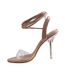 Womens/ladies Clear High Heel Sandals Nude Chic-3