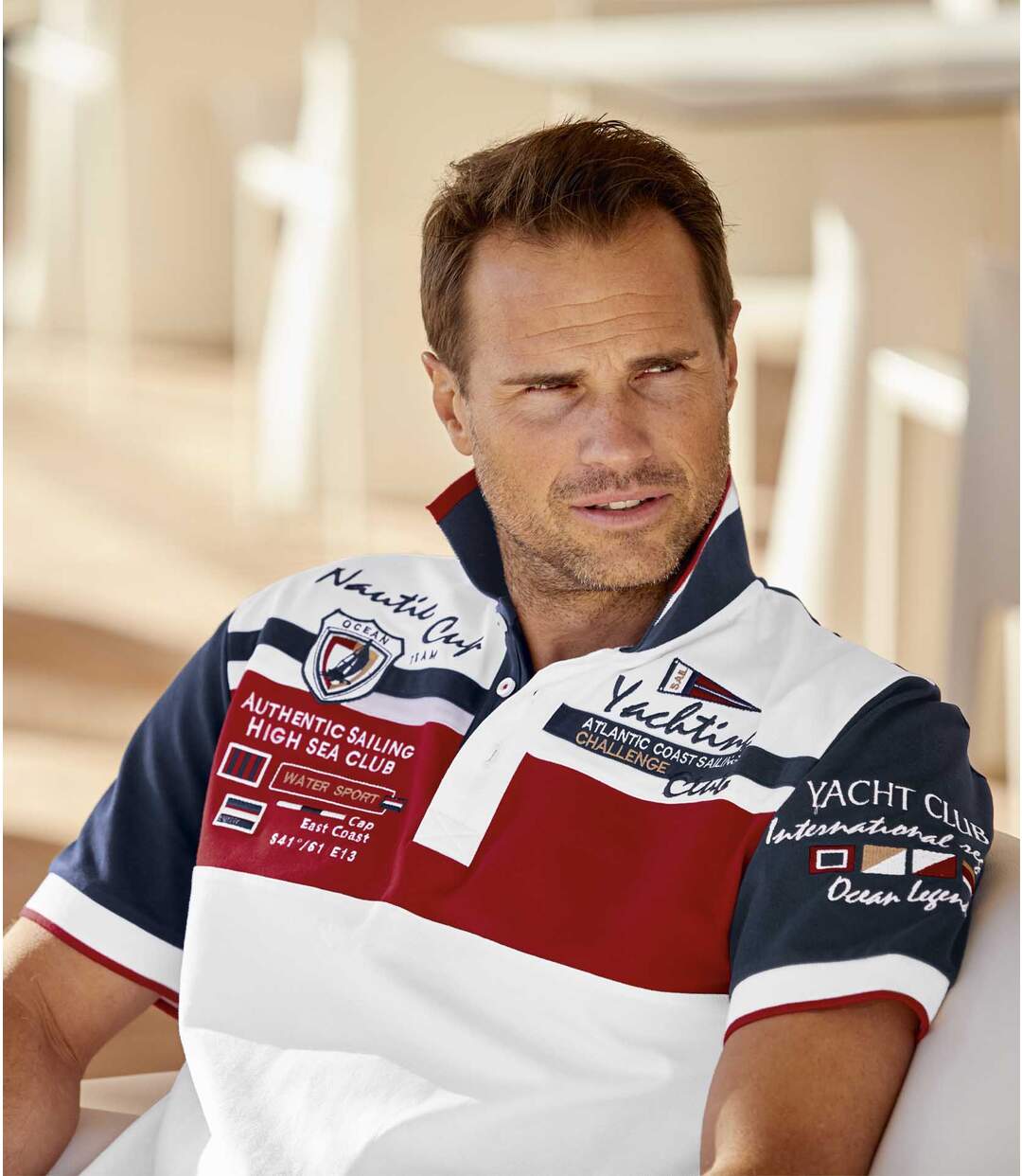 Men's Nautic Cup Polo Shirt - White Atlas For Men
