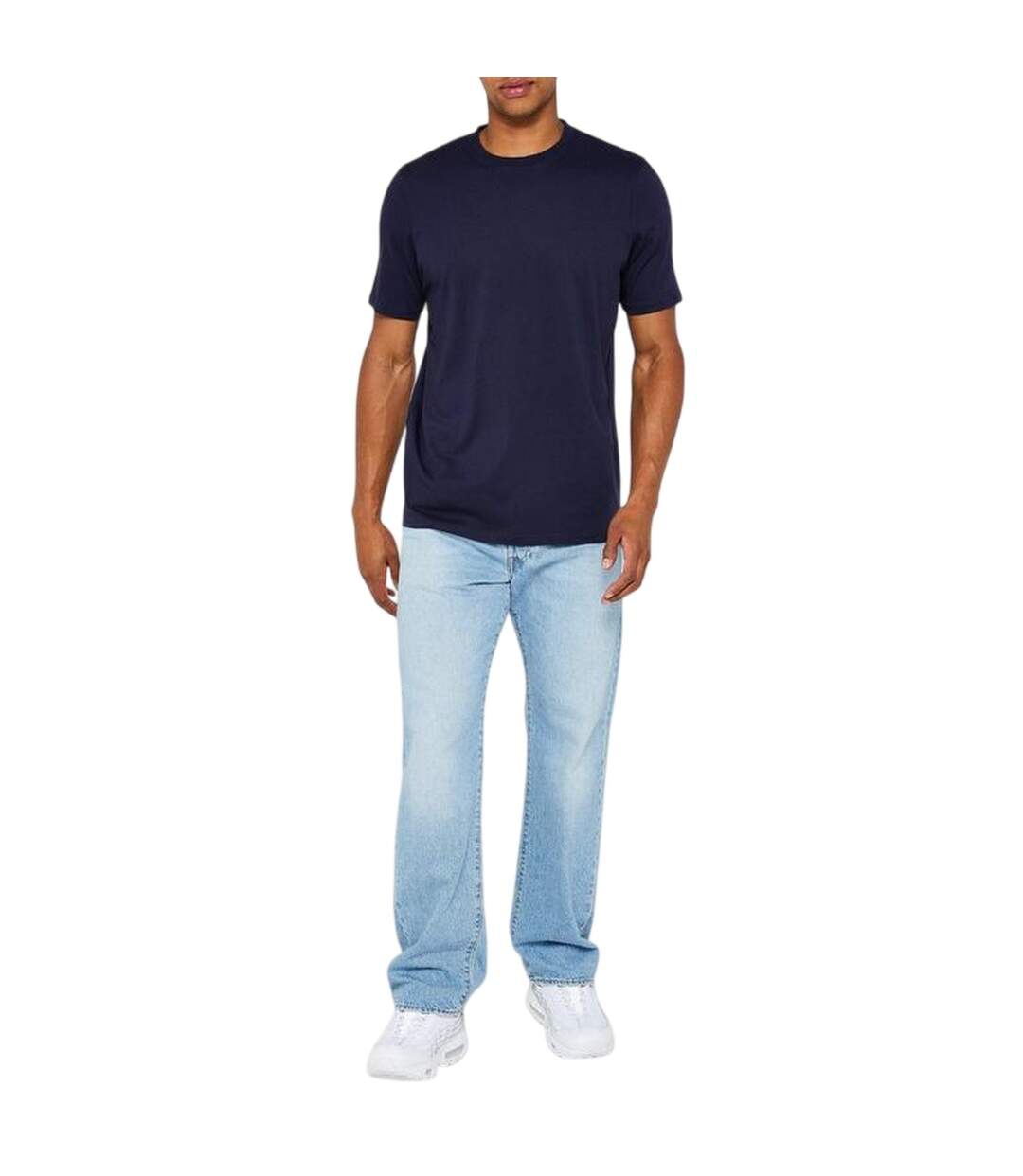 Lot De 3  T-shirts Motif/style Uni Homme Blanc Noir Bleu Marine Donnay-4