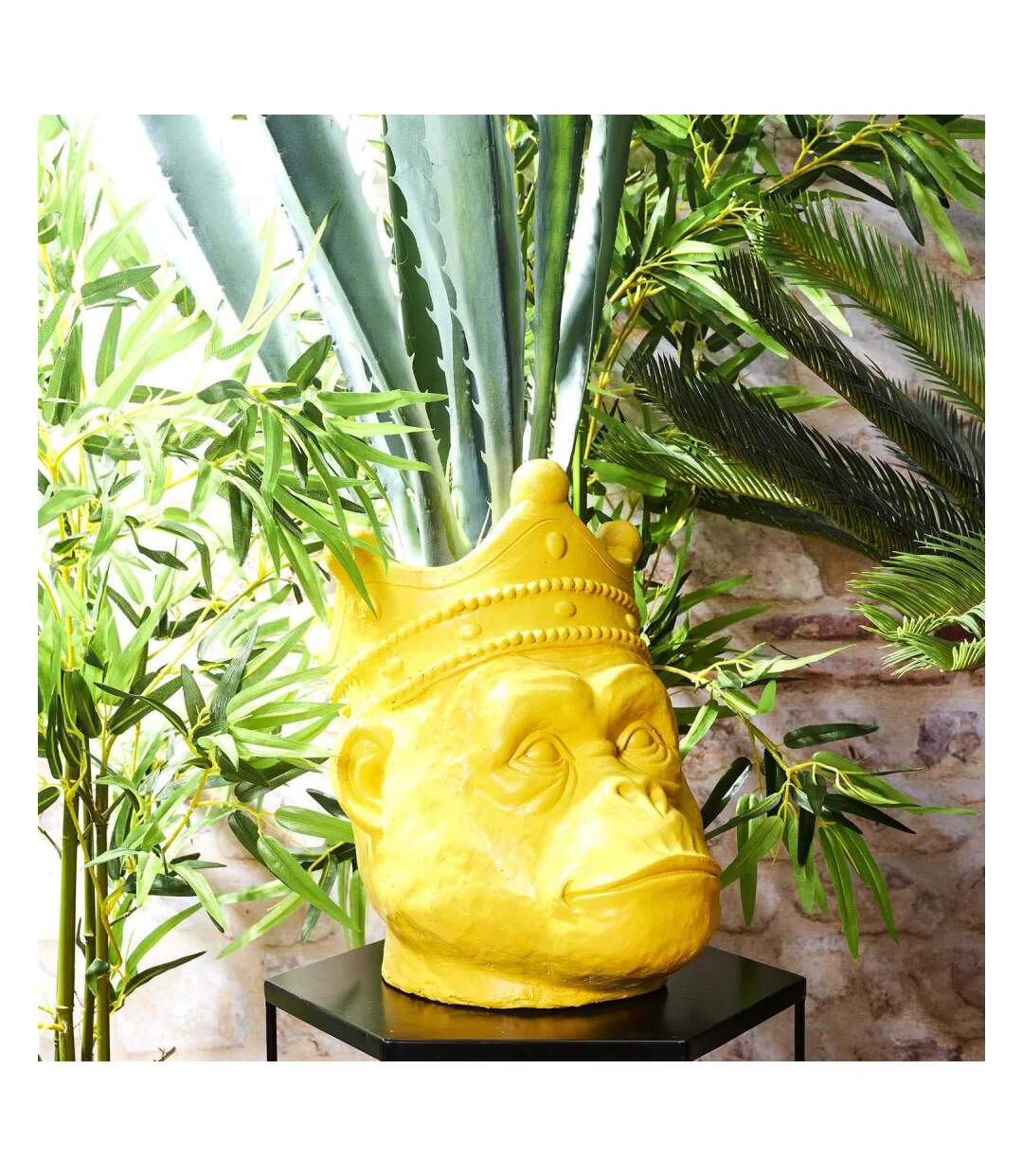 Cache-pot orang-outan en magnésia 38.5 x 38 x 29.5 cm-2