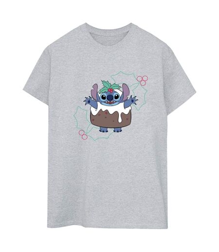 Disney Femmes/Les femmes Lilo & Stitch Pudding Holly Cotton Boyfriend T-Shirt (Gris sportif) - UTBI30607