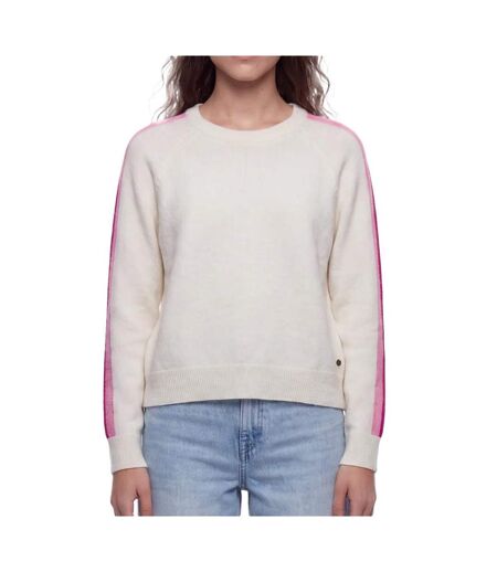 Pull blanc/rose femme teddy smith nana