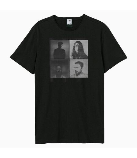 T-shirt Style Kings Of Leon Faces Adulte Noir Amplified