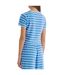 Womens/ladies Livia Striped Terrycloth Crew Neck Crop T-shirt Blue White 4th & Reckless-3