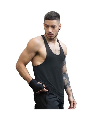 Mens muscle vest grey marl Tombo