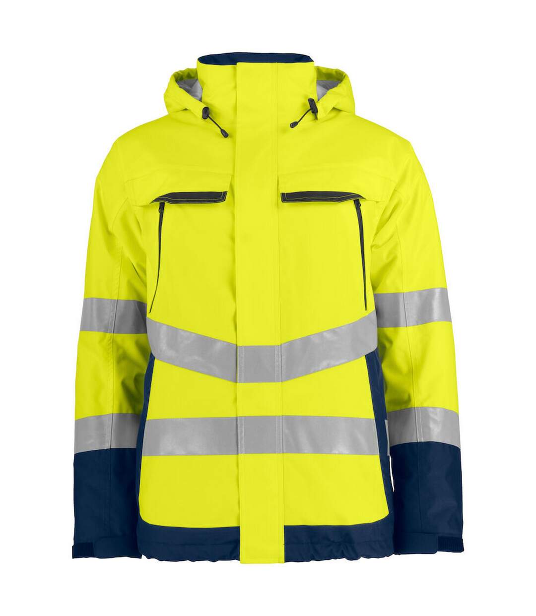 Mens Functional Reflective Tape Padded Jacket Yellow Navy Projob-1