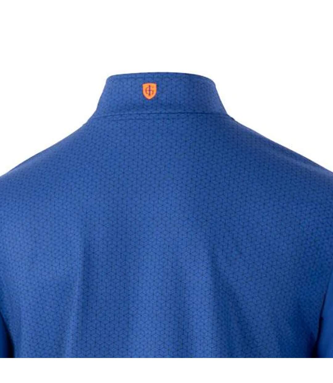 Mens abstract zip neck golf base layer top royal blue/black Island Green-4