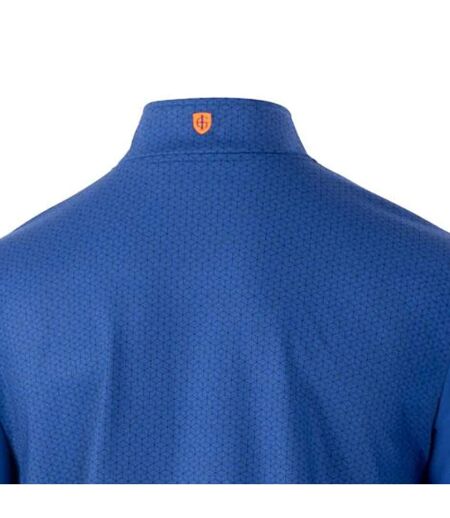 Mens abstract zip neck golf base layer top royal blue/black Island Green