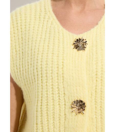 Gilet sans manches avec boutons bijoux