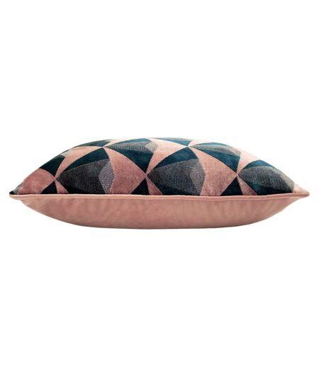 Leveque jacquard velvet cushion cover 50cm x 50cm blush/navy Paoletti