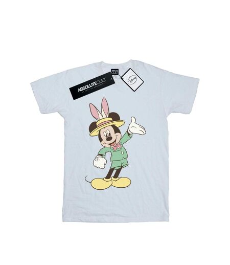 Disney Femmes/Les femmes Mickey Mouse Easter Bunny Cotton Boyfriend T-Shirt (Blanc) - UTBI37505