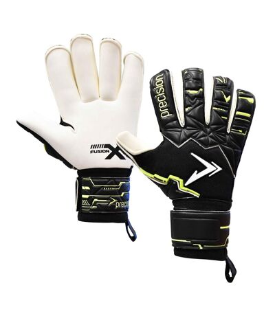 Unisex adult fusion x pro giga roll finger goalkeeper gloves black/fluorescent yellow Precision