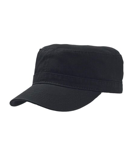 Casquette militaire en serge de coton mixte noir Atlantis