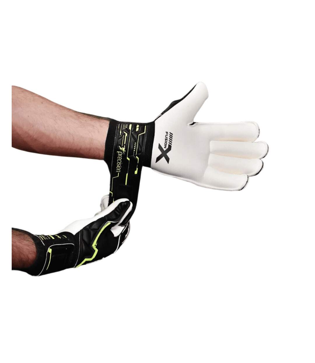 Gants de gardien de but fusion pro giga adulte noir / jaune fluo Precision-2