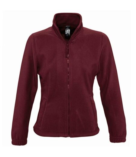 SOLS Womens/Ladies North Full Zip Fleece Jacket (Burgundy)