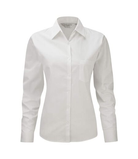 Jerzees Ladies/Womens Long Sleeve Pure Cotton Work Shirt (Black)