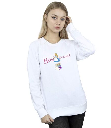 Disney Sweat-shirt Womens/Ladies Alice In Wonderland How Curious (Blanc) - UTBI5728