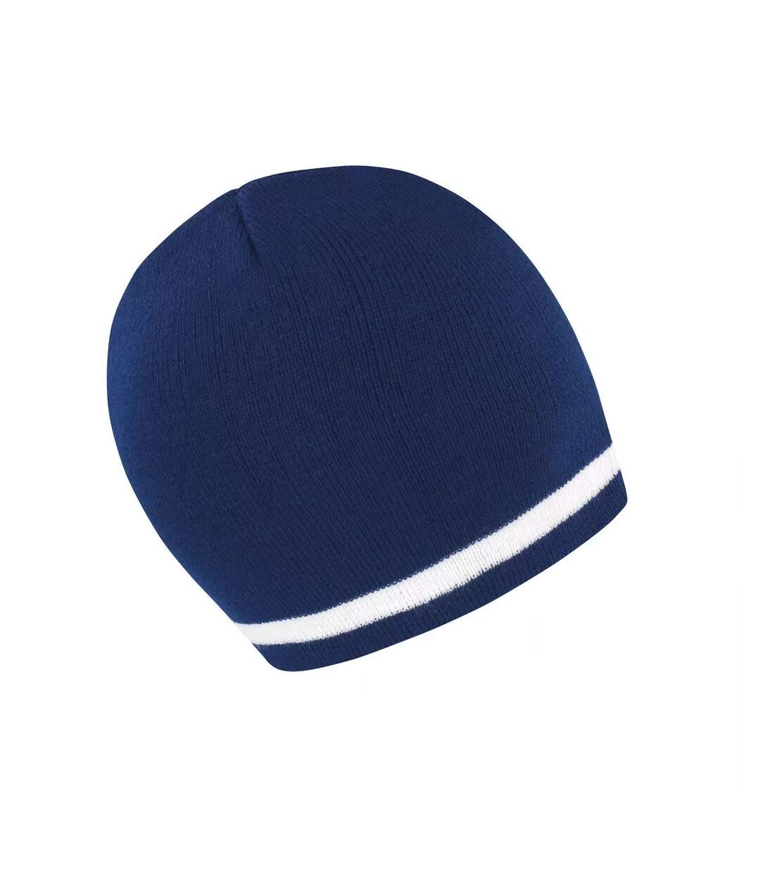 Bonnet National Adulte Bleu Marine Blanc Result Winter Essentials-1