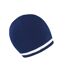 Bonnet National Adulte Bleu Marine Blanc Result Winter Essentials-1