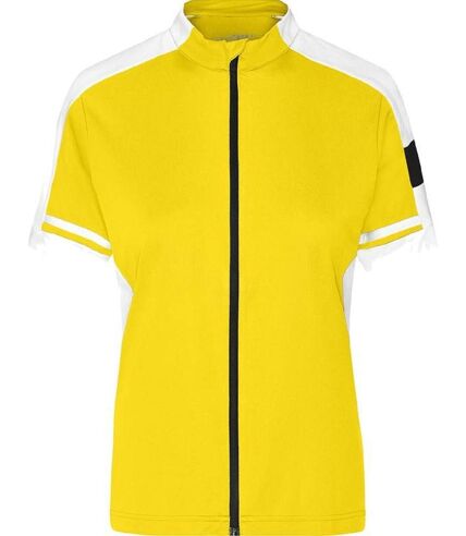 maillot cycliste zippé FEMME JN453 - jaune