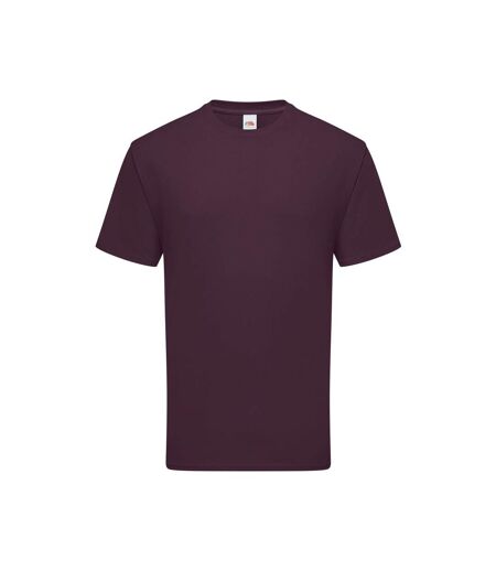 Mens Iconic Premium Ringspun Cotton T-shirt Dark Plum Fruit Of The Loom