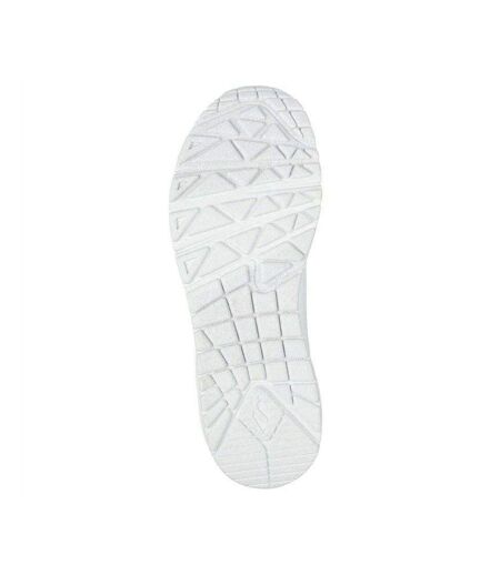 Womens/ladies Uno-pop Back Suede Skech-air Trainers White Skechers