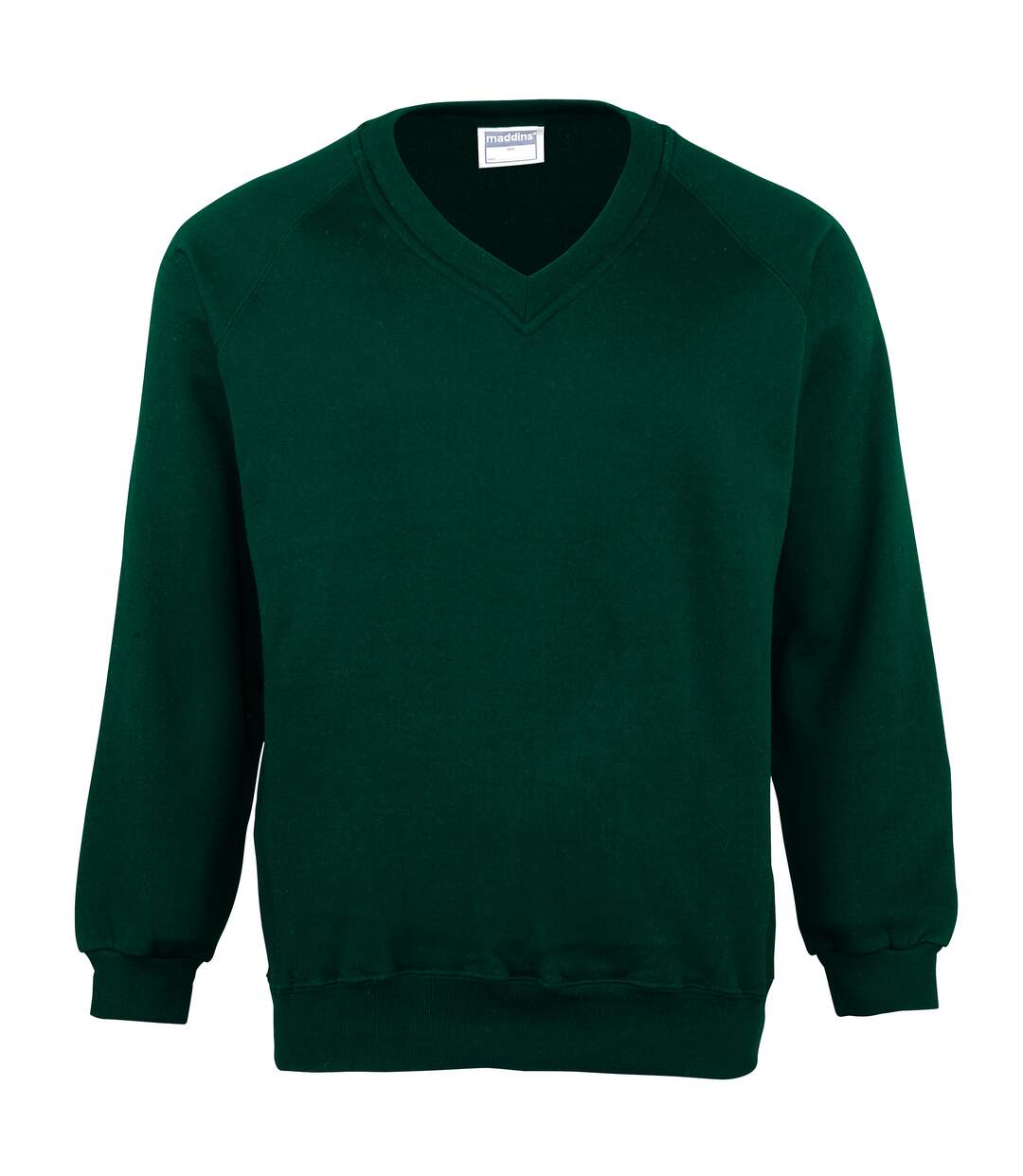 Sweatshirt avec col en v homme vert bouteille Maddins