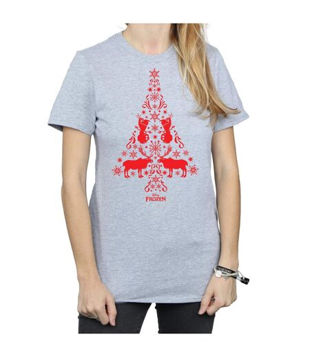 Disney - T-shirt FROZEN CHRISTMAS TREE - Femme (Gris chiné) - UTBI24687