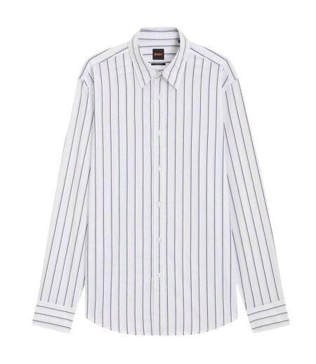 Mens Striped Regular Shirt White Boss