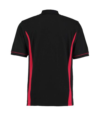 Kustom Kit Scottsdale Mens Short Sleeve Polo Shirt (Black/Red) - UTBC618