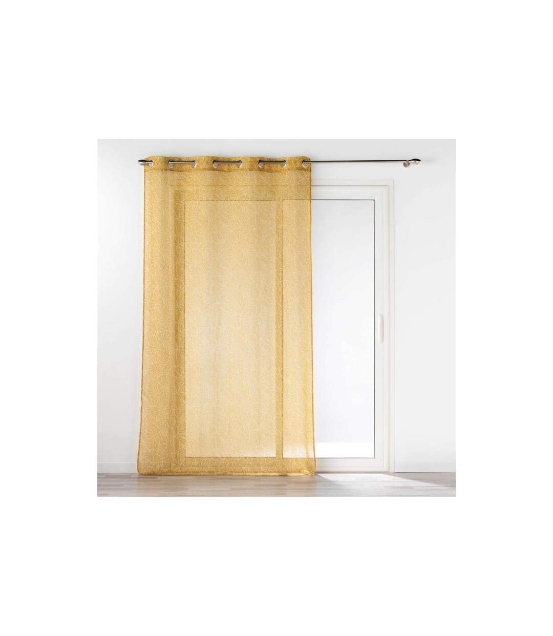 Rideau Voilage à Œillets Imprimé Solea 140x240cm Jaune-1
