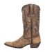 Womens/ladies dream catcher distressed full grain leather cowboy boots brown Durango-3