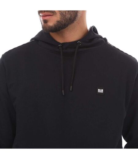 Mens Justify Checked Trim Hoodie Navy Weekend Offender