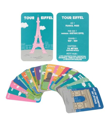 Jeu de Cartes Educatives Monuments 17cm Multicolore