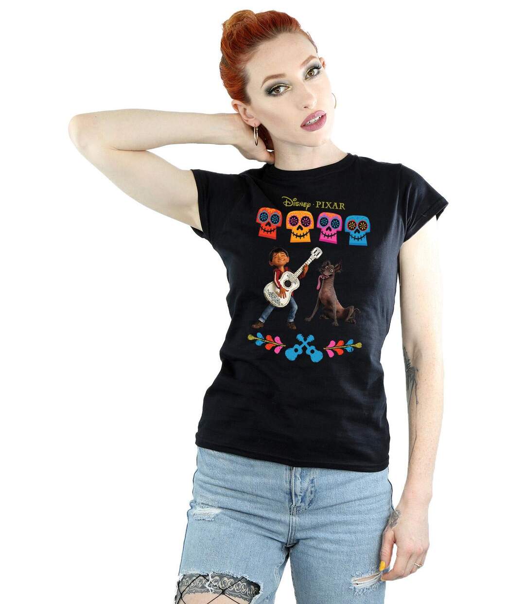 Disney - T-shirt COCO MIGUEL LOGO - Femme (Noir) - UTBI14188-2