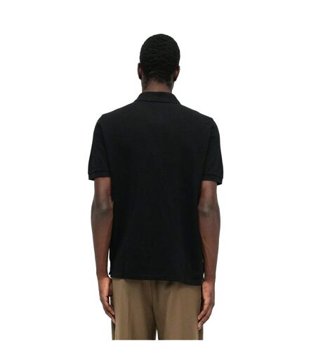 Mens Fox Short-sleeved Polo Shirt Black Maison Kitsuné