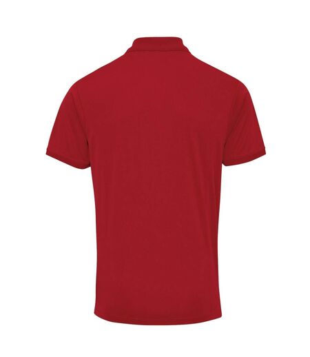 Premier Mens Coolchecker Pique Short Sleeve Polo T-Shirt (Brown) - UTRW4401