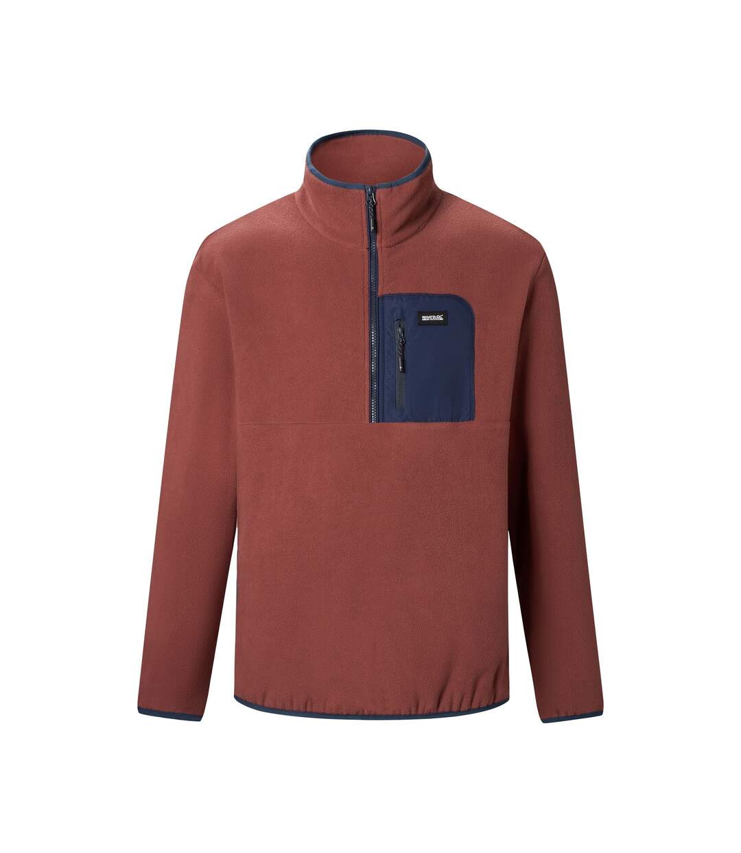 Haut Polaire À Col Montant Zippé Motif/style Panneau Contrasté Frankie Homme Marron Rouge Bleu Marine Regatta-2
