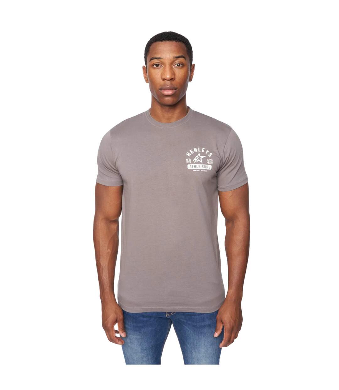 Mens upton t-shirt dark grey Henleys