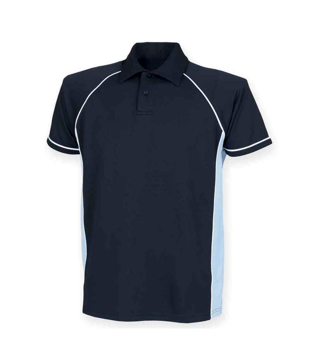 Polo performance hommes bleu marine / bleu ciel / blanc Finden and Hales Finden and Hales