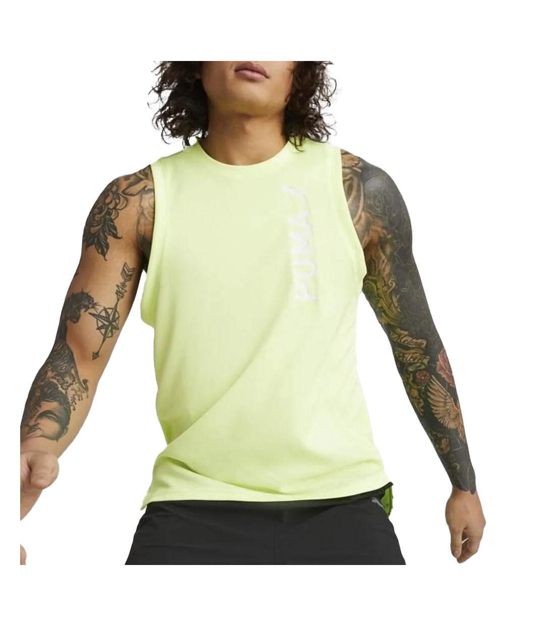 Débardeur de sport jaune fluo homme puma fit ultrabreath-1