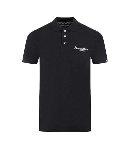 Unisex Adult London Classic Polo Shirt Black Aquascutum