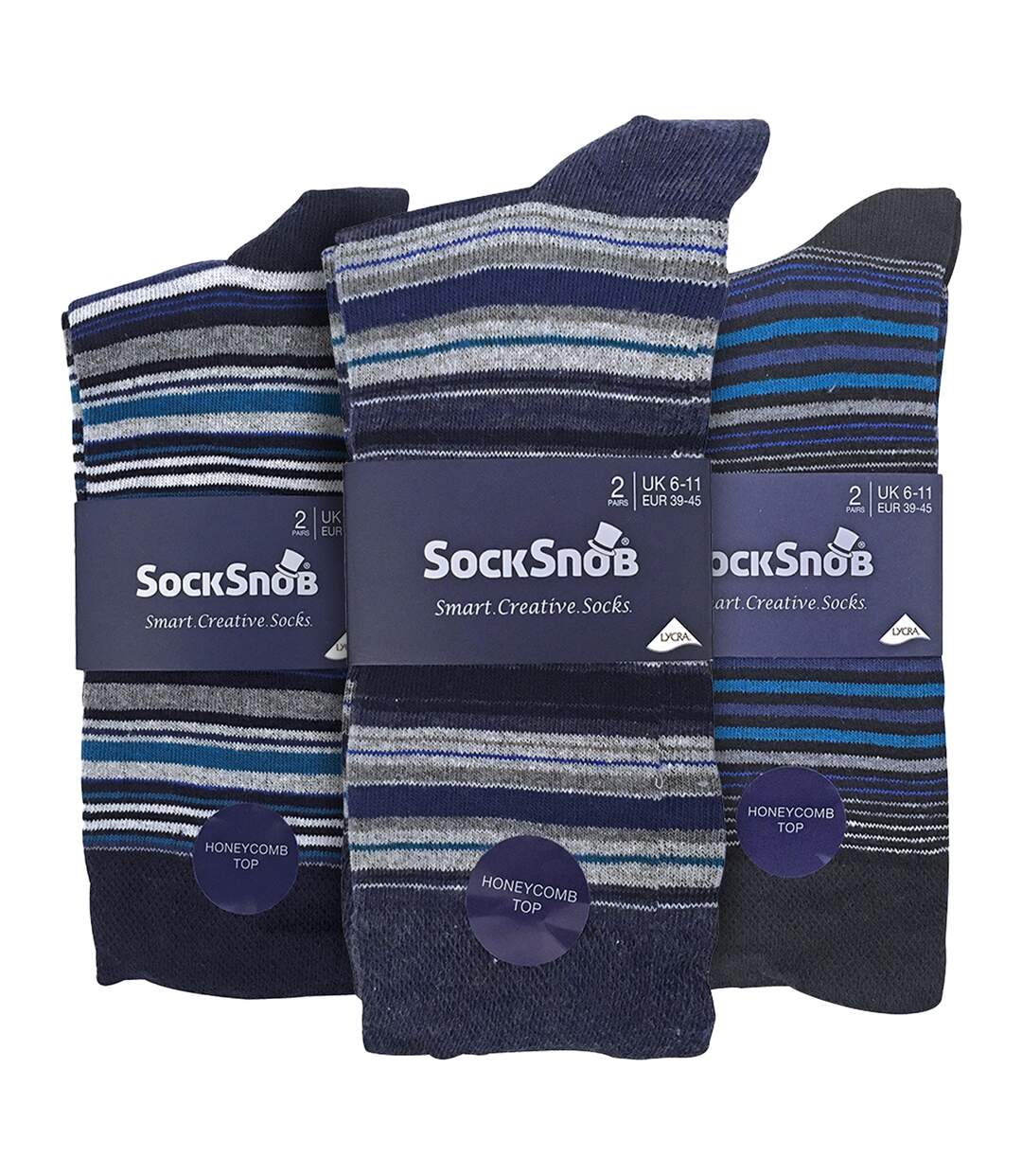 6 Paires Chaussettes Homme Coton avec Rayures-2