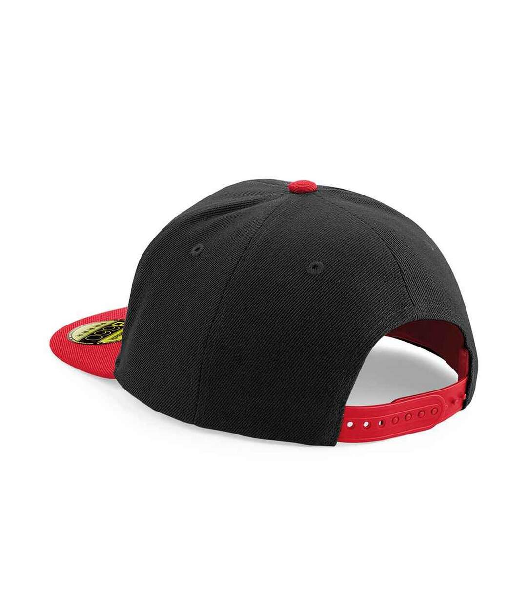 Original flat peak snapback cap black/classic red Beechfield-2