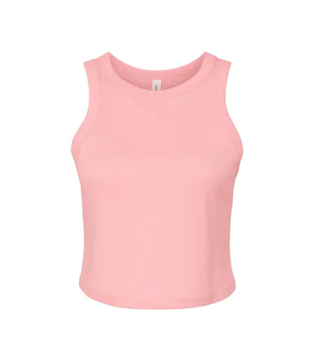 Womens/ladies Micro-rib Racerback Tank Top Solid Pink Bella + Canvas