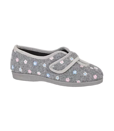 Womens/ladies Matilda Slippers Grey Sleepers