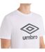 Mens Stacked Logo T-shirt Brilliant White Black Umbro-4