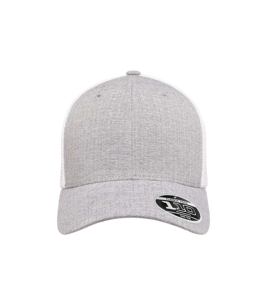 Casquette Trucker Motif/style Deux Tons Argenté Chiné Blanc Flexfit-1