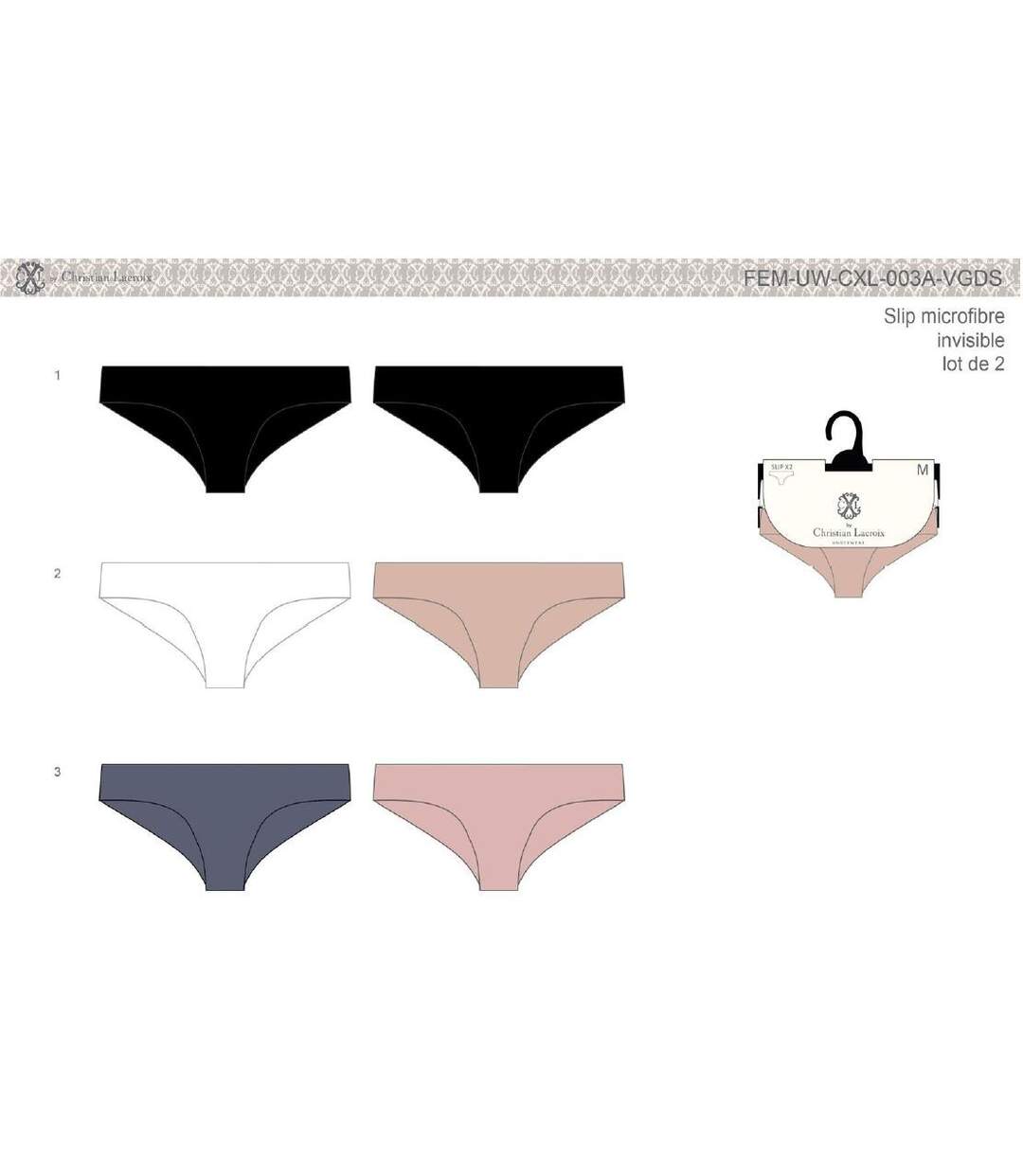 Culotte CXL By LACROIX X6 Pack de 6 Invisibles CXL0685-4